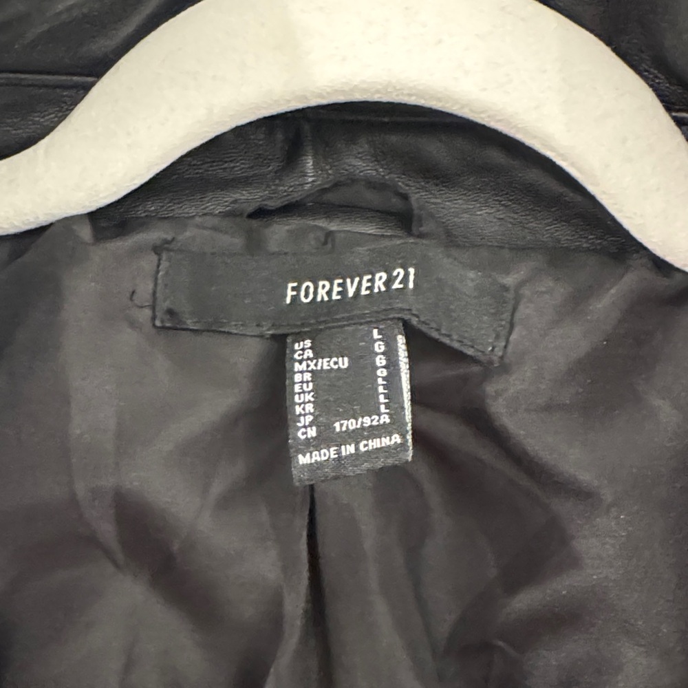 Black Faux Leather Jacket - Picture 3 of 5